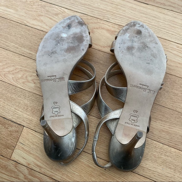 LK Bennett gold metallic strap heels sandals - Picture 3 of 5